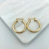 18K Gold Layered 24 mm Cylinder Hoops 21.0247