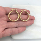 18K Gold Layered 24 mm Cylinder Hoops 21.0247