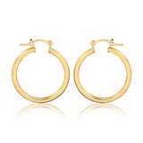 18K Gold Layered Oro Laminado 29 mm Cylinder Hoops Wholesale 21.0248