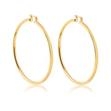 18K Gold Filled Oro Laminado 50 mm Double Texturized Twisted Hoops Wholesale 21.0241