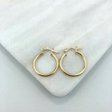 18K Gold Layered 18mm Cylinder Hoops 21.0252