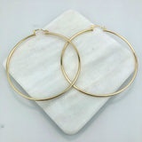 18K Gold Layered 72 mm Cylinder Hoops 21.0259