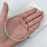 18K Gold Layered 72 mm Cylinder Hoops 21.0259