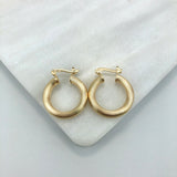 18K Gold Layered 21 mm Lined Cylinder Hoops 21.0265