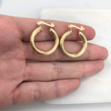 18K Gold Layered 21 mm Lined Cylinder Hoops 21.0265