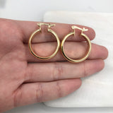 18K Gold Layered 35 mm Hoops 21.0266