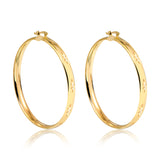 18K Gold Layered 66 mm Diamond Cut Finish Hoops 21.0274