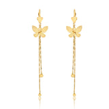 18K Gold Layered Butterfly Design Dangle Leverback Earrings 21.0283