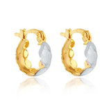 18K Gold Layered Two Tones Texturized Kids Earrings 21.0286