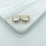 18K Gold Layered Two Tones Texturized Kids Earrings 21.0286