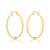 18K Gold Layered 32 mm Oval Cylinder Hoops 21.0314