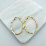 18K Gold Layered 29 mm Oval Cylinder Hoops 21.0316