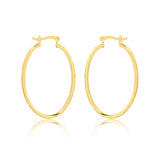 18K Gold Layered 29 mm Oval Cylinder Hoops 21.0316