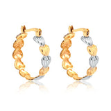 18K Gold Layered 22 mm Two Tone Heart Link Hoops 21.0320