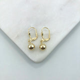 18K Gold Layered 7 mm Stud Ball Lever Back Earrings 21.0359