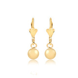 18K Gold Layered 7 mm Stud Ball Lever Back Earrings 21.0359