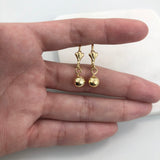 18K Gold Layered 7 mm Stud Ball Lever Back Earrings 21.0359