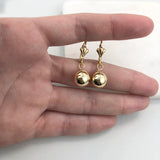 18K Gold Layered 9 mm Stud Ball Lever Back Earrings 21.0360