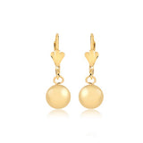 18K Gold Layered 9 mm Stud Ball Lever Back Earrings 21.0369