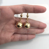 18K Gold Layered 13 mm Stud Ball Lever Back Earrings 21.0370