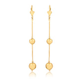 18K Gold Layered Shoulder Duster Stud Ball Leverback Earrings 21.0380