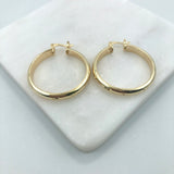 18K Gold Layered 34 mm Diamond Cutting Truncated Cylinder Hoops 21.0387