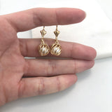 18K Gold Layered Pearl In Cut Out Design Lever Back Earrings 21.0397/92