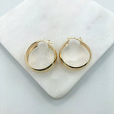 18K Gold Layered 27 mm Truncated Cylinder Hoops 21.0406