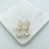 18K Gold Layered Pearls In Cut Out Design Lever Back Earrings 21.0416/92