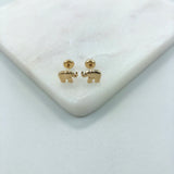 18K Gold Layered Elephant Design Plug Kids Earrings 21.0417