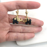 18K Gold Layered Enamel Elephant Shape Lever Back Earrings 21.0419/2/3