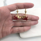 18K Gold Layered Enamel Elephant Shape Lever Back Earrings 21.0419/2/3