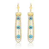 18K Gold Layered Blue Greek Eyes Surround for Ball Links Dangle Leverback Earrings 21.0439/6