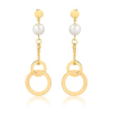 Products 18K Gold Layered Pearl & Rings Dangle Earrings 21.0443/92