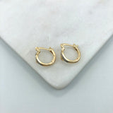 18K Gold Layered Two-Tone Texturized Double Layered Hoops 21.0576