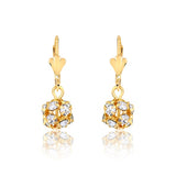 18K Gold Layered Assorted Fire Ball Colors Lever Back Earrings 21.0584/1/2/3/4/6/10/17