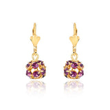 18K Gold Layered Assorted Fire Ball Colors Lever Back Earrings 21.0584/1/2/3/4/6/10/17