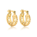 18K Gold Layered Cut Out Cuboid Kids Earrings 21.0592