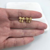 18K Gold Layered Bow Design Push Back Earrings 21.0611