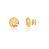 18K Gold Layered Saint Jude Push-Back Earrings 21.0622