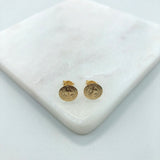 18K Gold Filled Oro Laminado Bow Design Push Back Earrings 21.0611