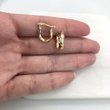 18K Gold Layered Two-Tone Hearts Design Kids Hoops Earrings Wholesale 21.0903