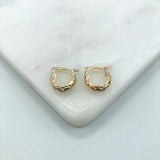 18K Gold Layered Two-Tone Hearts Design Kids Hoops Earrings Wholesale 21.0903