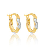 18K Gold Layered Two-Tone Hearts Design Kids Hoops Earrings Wholesale 21.0903