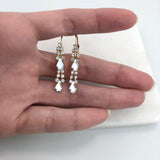 18K Gold Layered Rhinestone Chandelier Leverback Earrings 21.1094/1/2/3/4/6/7/9