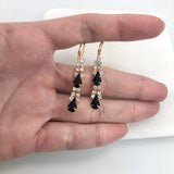 18K Gold Layered Rhinestone Chandelier Leverback Earrings 21.1094/1/2/3/4/6/7/9