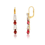 18K Gold Layered Rhinestone Chandelier Leverback Earrings 21.1094/1/2/3/4/6/7/9