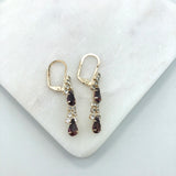 18K Gold Layered Rhinestone Chandelier Leverback Earrings 21.1094/1/2/3/4/6/7/9