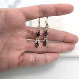 18K Gold Layered Rhinestone Chandelier Leverback Earrings 21.1094/1/2/3/4/6/7/9