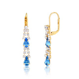 18K Gold Layered Rhinestone Chandelier Leverback Earrings 21.1094/1/2/3/4/6/7/9